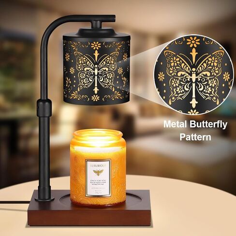 Dimmable Candle Warmer Lamp with Timer Electric Wax Melt Warmers Light Adjustable Height for jar Scented Candles for Home Offices Decor Mother's Day Birthday Gifts for Women Mom Grandma(Butterfly-03) in Kuwait