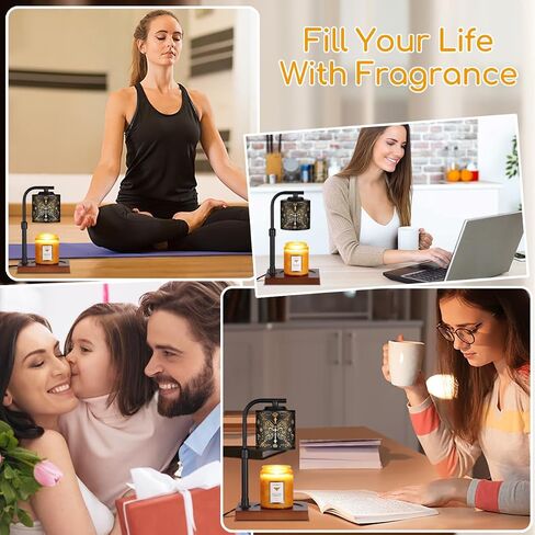 Dimmable Candle Warmer Lamp with Timer Electric Wax Melt Warmers Light Adjustable Height for jar Scented Candles for Home Offices Decor Mother's Day Birthday Gifts for Women Mom Grandma(Butterfly-03) in Kuwait