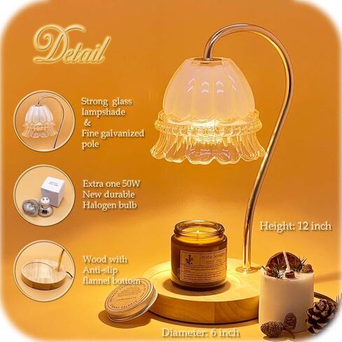 مصباح شمعة دافئ مع دامت الموقت ، مصباح دافئ الشمع لشموع الجرة مع 2 لمبات ، للنساء أمي ، أفضل عيد الحب وهدية الاحترار المنزل ديكور جديد in Kuwait