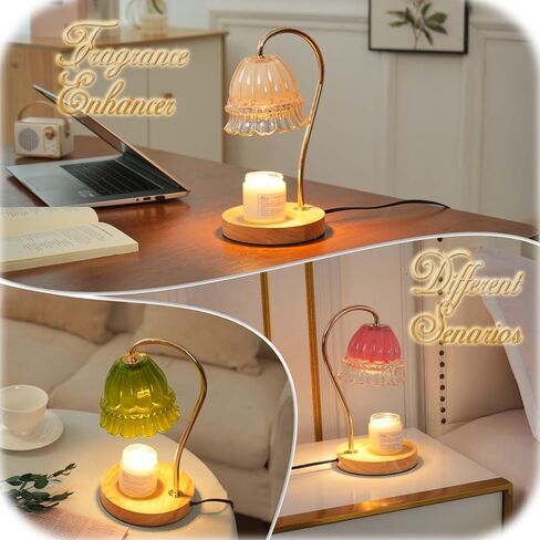 مصباح شمعة دافئ مع دامت الموقت ، مصباح دافئ الشمع لشموع الجرة مع 2 لمبات ، للنساء أمي ، أفضل عيد الحب وهدية الاحترار المنزل ديكور جديد in Kuwait