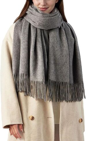 Womens Cashmere Marf (Baby Alpaca) شالات منقوشة دافئة كبيرة ناعمة in Kuwait