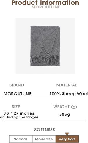Womens Cashmere Marf (Baby Alpaca) شالات منقوشة دافئة كبيرة ناعمة in Kuwait