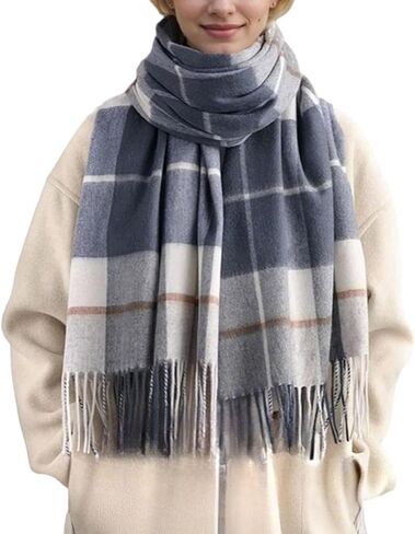Womens Cashmere Scarf (Baby Alpaca) Large Soft Warm plaid shawls Wraps for Winter Mens Scarves Gifts in Kuwait