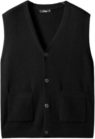 Men's Sweater Vest V-Neck Sleeveless Cardigan Loose Button up Knitted Fall Winter Heavy Knitwear with Pockets S~5XL in Saudi Arabia