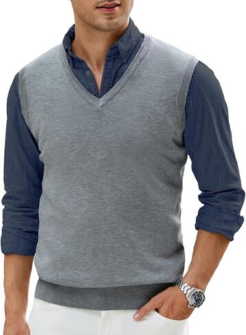 رجال السترة سترة سترة مزج صوف مزج سترات سترة سحرة بلا أكمام in Kuwait