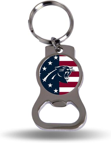 Rico Industries NFL Football Las Vegas Raiders Patriotic Metal Keychain - Beverage Bottle Opener With Key Ring - Pocket Size in Saudi Arabia