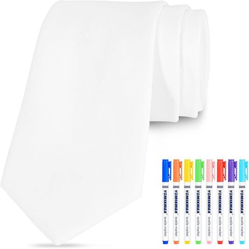 Father Day Craft Kit DIY Necktie Blank Tie with Fabric Markers for School Activities Birthday Party Favor Supplies in Kuwait