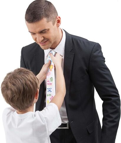 Father Day Craft Kit DIY Necktie Blank Tie with Fabric Markers for School Activities Birthday Party Favor Supplies in Kuwait