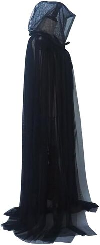 Tulle Cape مقنعين كامل الطول الكامل Cape Ghost Bride Costume Cloak 59 Inch in Kuwait