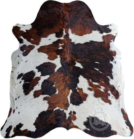 Sunshine Cowhides 100% Genuine Dark Brindle Cowhide Rug - Modern Style Animal Skin Rug & Floor Carpet for Living Room, Bedroom, Kitchen & More - Large (6x6-7ft) in Saudi Arabia
