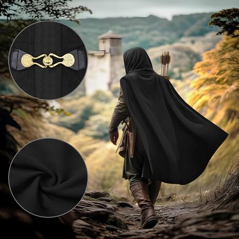 Renaissance Hooded Cloak for Women Men, Gothic Medieval Vintage Cape Halloween Cosplay Costume in Kuwait