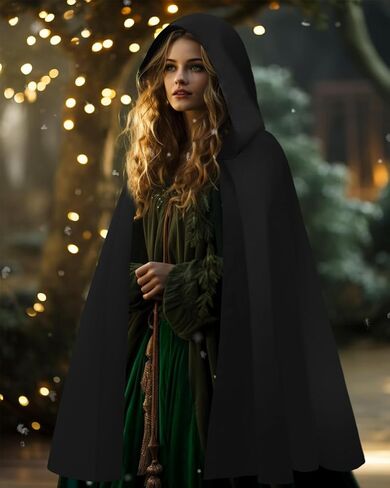 Renaissance Hooded Cloak for Women Men, Gothic Medieval Vintage Cape Halloween Cosplay Costume in Kuwait