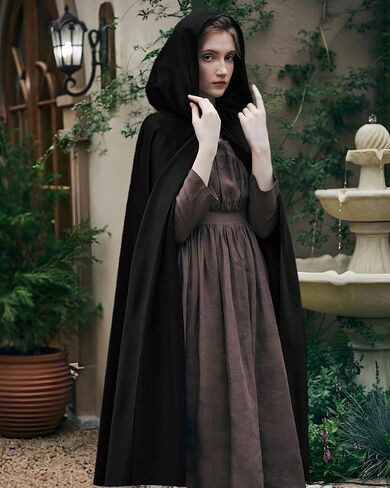 Renaissance Hooded Cloak for Women Men, Gothic Medieval Vintage Cape Halloween Cosplay Costume in Kuwait