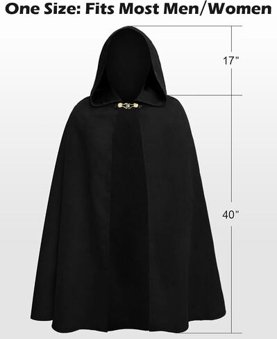 Renaissance Hooded Cloak for Women Men, Gothic Medieval Vintage Cape Halloween Cosplay Costume in Kuwait