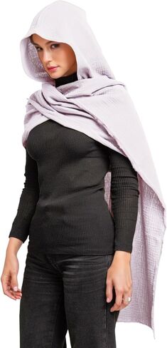 Multifunction Hooded Shawl Lightweight Breathable Cloak for Dune Cosplay, LARP, Halloween, Daily Wear Sun Protection Scarf in Kuwait