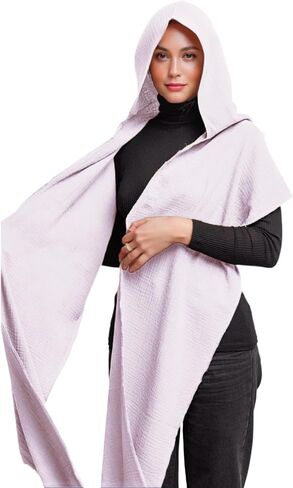 Multifunction Hooded Shawl Lightweight Breathable Cloak for Dune Cosplay, LARP, Halloween, Daily Wear Sun Protection Scarf in Kuwait