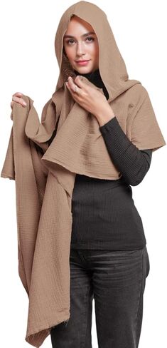 Multifunction Hooded Shawl Lightweight Breathable Cloak for Dune Cosplay, LARP, Halloween, Daily Wear Sun Protection Scarf in Kuwait