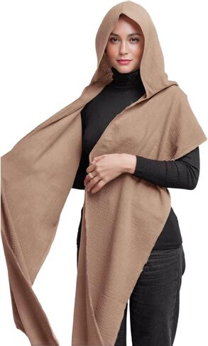Multifunction Hooded Shawl Lightweight Breathable Cloak for Dune Cosplay, LARP, Halloween, Daily Wear Sun Protection Scarf in Kuwait