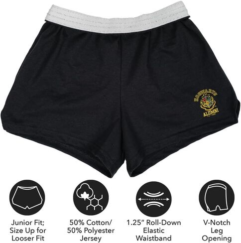 Harry Potter Crests Womens Soffe Short, Elastic Fold Over Waist Shorts, Junior Fit, Collection in Saudi Arabia