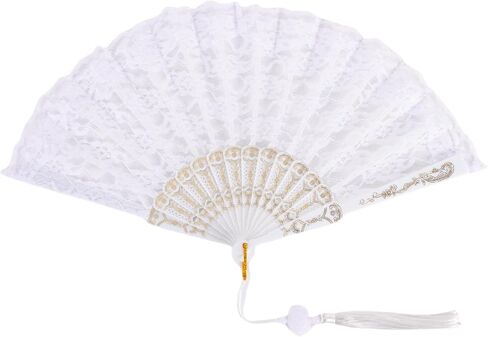 Embroidered Flower Bridal Hand Fan for Festival Craft Wedding, Dancing, Decoration Party Favors ﻿ in Saudi Arabia