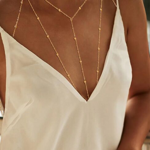 14K Gold Sexy Body Chains for Women, Waist Chain Beach Jewelry, Chain Belts for Women Fashion Summer Body Jewelry in Saudi Arabia