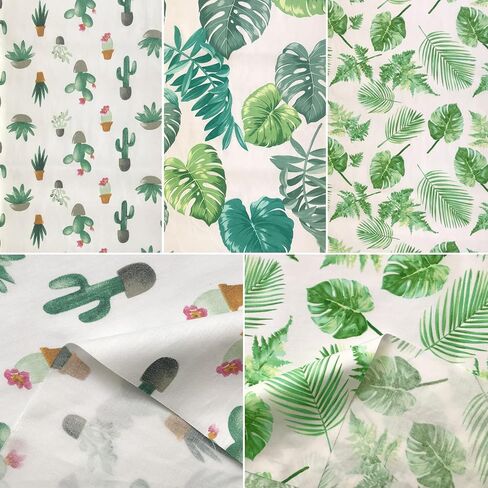 Quilting Fabric Misscrafts 8pcs 100% Cotton Craft Fabric Bundle Squares Fat Quarters 18" x 22" Multicolored for Patchwork DIY Sewing Scrapbooking Green Plant in Kuwait