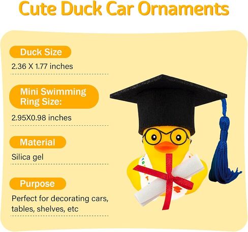 Wonuu التخرج هدية Duck Duck Dashboard Decorations Rubber Duck Car rosshent in Kuwait