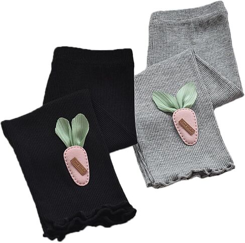 WEONEDREAM 2 Packs Girls Capris Leggings Breathable Soft Toddlers Cropped Pants for Summer in Kuwait