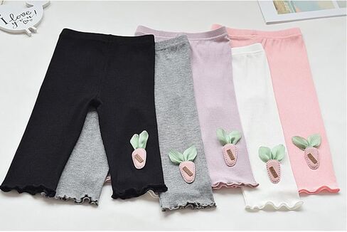 WEONEDREAM 2 Packs Girls Capris Leggings Breathable Soft Toddlers Cropped Pants for Summer in Kuwait