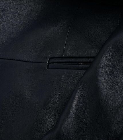 Brown 2-Button Lambskin Leather Blazer Women - Casual Coat Long Sleeves Suit Style Leather Jacket Women in Kuwait