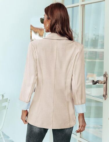 Genhoo Blazer Jackets for Women with Pockets Open Front Long Sleeve Casual Work Office Blazers in Kuwait