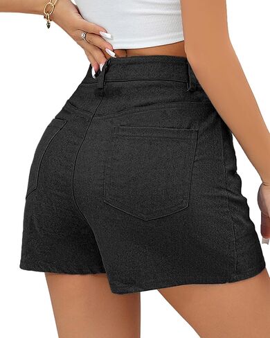 We1Fit Skorts for Women High Waisted Trendy Denim Mini Skirt Side Slit Jean Shorts Stretchy Skirts in Kuwait
