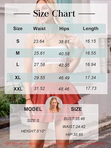 ANRILITA Mini Skirts for Women High Waist Ruffle Cute Flowy Skirt Casual Layered Skort with Shorts in Saudi Arabia