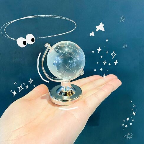 Mini World Globe Crystal Glass Clear Paperweight Desk Office Home Decor Wedding Favor Crafts Ornaments Gifts, Miniature Ball Sphere Display, Round Earth(Ball Diameter 5cm) in Kuwait