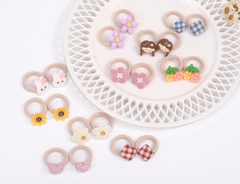 20 Pcs Toddler Hair Ties, Girls Hair Accessories Baby Hair Bows Cute Flower Hair Ties Little girls Hair Accessories for Thick Hair, Candy Colors in Kuwait