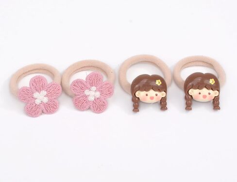 20 Pcs Toddler Hair Ties, Girls Hair Accessories Baby Hair Bows Cute Flower Hair Ties Little girls Hair Accessories for Thick Hair, Candy Colors in Kuwait