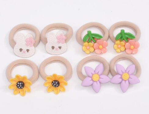 20 Pcs Toddler Hair Ties, Girls Hair Accessories Baby Hair Bows Cute Flower Hair Ties Little girls Hair Accessories for Thick Hair, Candy Colors in Kuwait