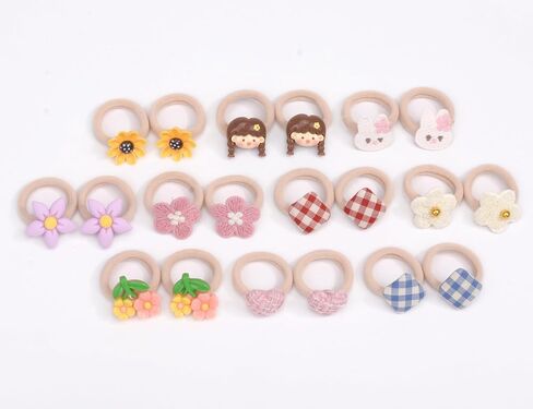 20 Pcs Toddler Hair Ties, Girls Hair Accessories Baby Hair Bows Cute Flower Hair Ties Little girls Hair Accessories for Thick Hair, Candy Colors in Kuwait