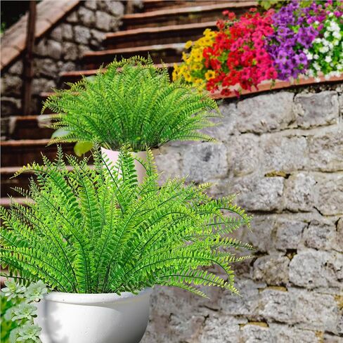 12 Bundles Artificial Fall Flowers Outdoors, No Fade Faux Autumn Plants UV Resistant Flowers, Fake Fall for Thanksgiving Days Decoration, Home Garden Windowbox Farmhouse Décor (Orange Red) in Kuwait