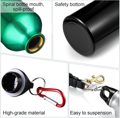 18 Pieces Aluminum Water Bottles Bulk 20 oz Reusable Lightweight Sport Multipack Leak Proof Easy Carry Travel Bottle with Twist Cap for Gym Hiking Camping Running Bike Outdoor, 6 Colors in Saudi Arabia