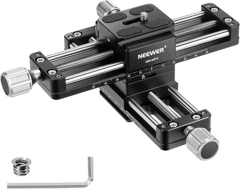 Neewer 140mm Macro يركز على شريط التمرير للسكك الحديدية مع دوران 360 درجة ، 4 قفل اتجاهي ، أقدام قابلة للسحب ، لوحة QR من نوع Acra ، 1/4 "و 3/8" للتصوير الفوتوغرافي الماكرو للكاميرا عن قرب التصوير ، GM-MP2 in Kuwait