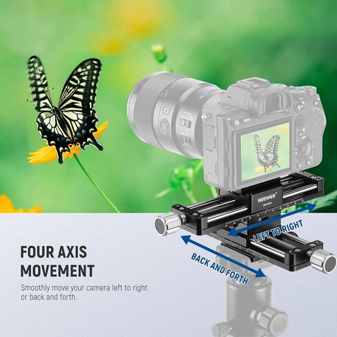 Neewer 140mm Macro يركز على شريط التمرير للسكك الحديدية مع دوران 360 درجة ، 4 قفل اتجاهي ، أقدام قابلة للسحب ، لوحة QR من نوع Acra ، 1/4 "و 3/8" للتصوير الفوتوغرافي الماكرو للكاميرا عن قرب التصوير ، GM-MP2 in Kuwait