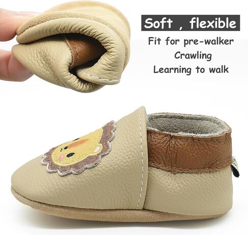 Owlowla Baby Soft Sole Leather Crib Shoes Infant Toddler Pre-Walker Shoes Boy Girl … in Saudi Arabia