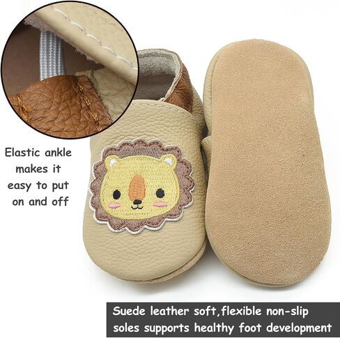 Owlowla Baby Soft Sole Leather Crib Shoes Infant Toddler Pre-Walker Shoes Boy Girl … in Saudi Arabia