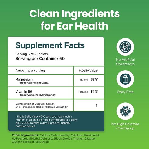 Healthear – Bioflavonoid Tinnitus Relief Supplement from Korea, – U.S. Patented Formula for Ear Health, Reduces Ringing & Buzzing, Improves Hearing Clarity (60 Capsules) in Saudi Arabia