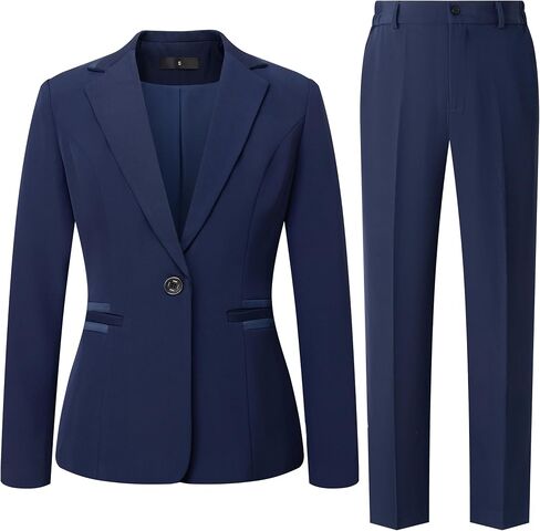 Women's 2 Piece Suit One Button Dressy Blazer Pants Suit Set Business Casual Outfits in Saudi Arabia