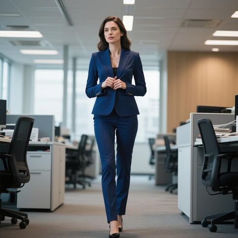 Women's 2 Piece Suit One Button Dressy Blazer Pants Suit Set Business Casual Outfits in Saudi Arabia