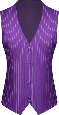 Women's 3 Piece Striped Suit One Button Slim Fit Business Work Professional Blazer Jacket Vest Pants Set in Saudi Arabia