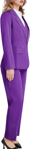 Women's 3 Piece Striped Suit One Button Slim Fit Business Work Professional Blazer Jacket Vest Pants Set in Saudi Arabia
