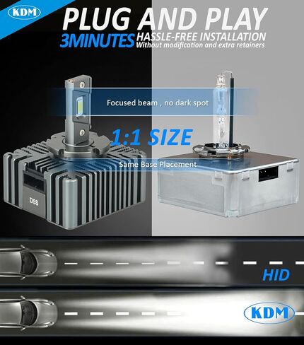 لمبة LED LED KDM D5S ، 90W عالية الطاقة 600 ٪ من رقاقة CSP ، مناسبة لعام 2016-2018 Chevy Silverado GMC Sierra High/Low Beam Light Light Bulb ، 6500K White ، 2Pack in Kuwait